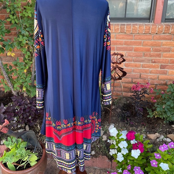 R & B Collections • Boho • Red/Blue • Geometric Design • Dress • Size X-Large - Picture 7 of 12